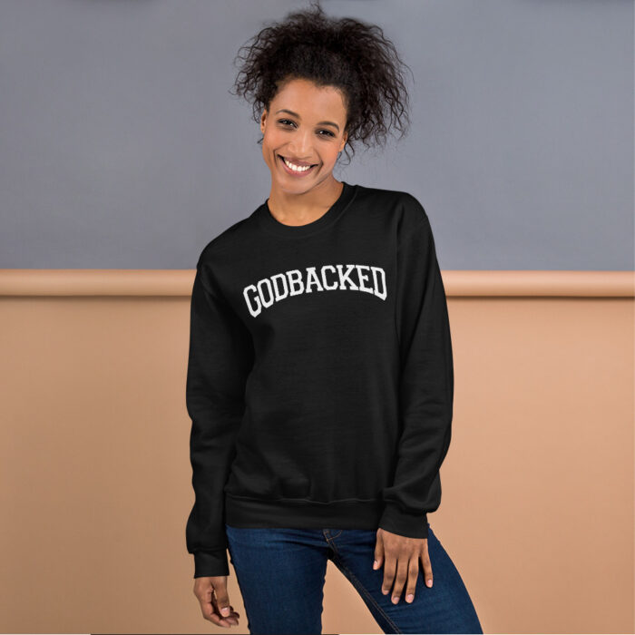 Godbacked Curved Unisex Sweatshirt - Image 3