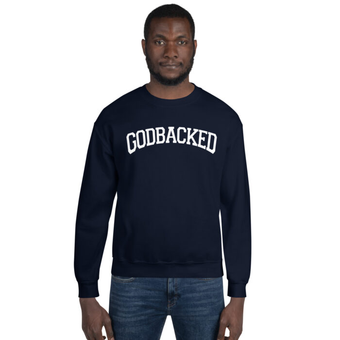 Godbacked Curved Unisex Sweatshirt - Image 8