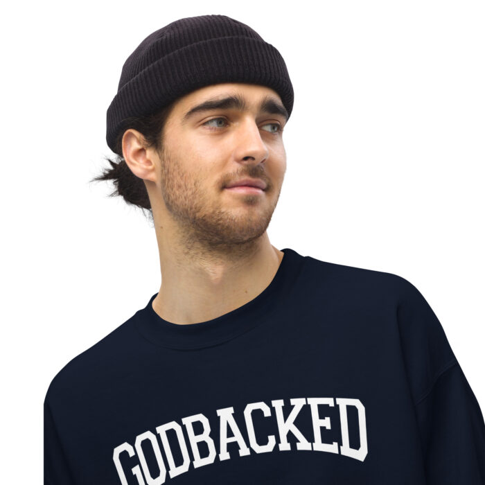 Godbacked Curved Unisex Sweatshirt - Image 6