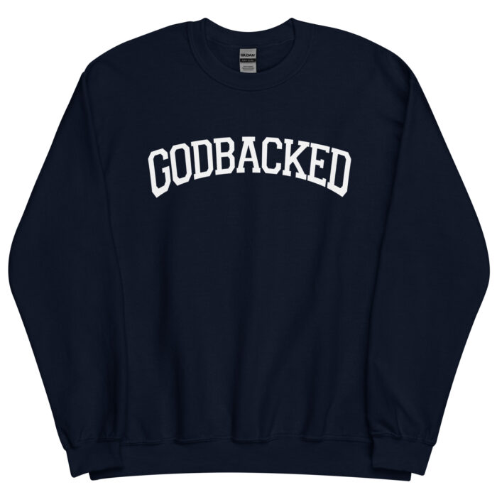 Godbacked Curved Unisex Sweatshirt - Image 7